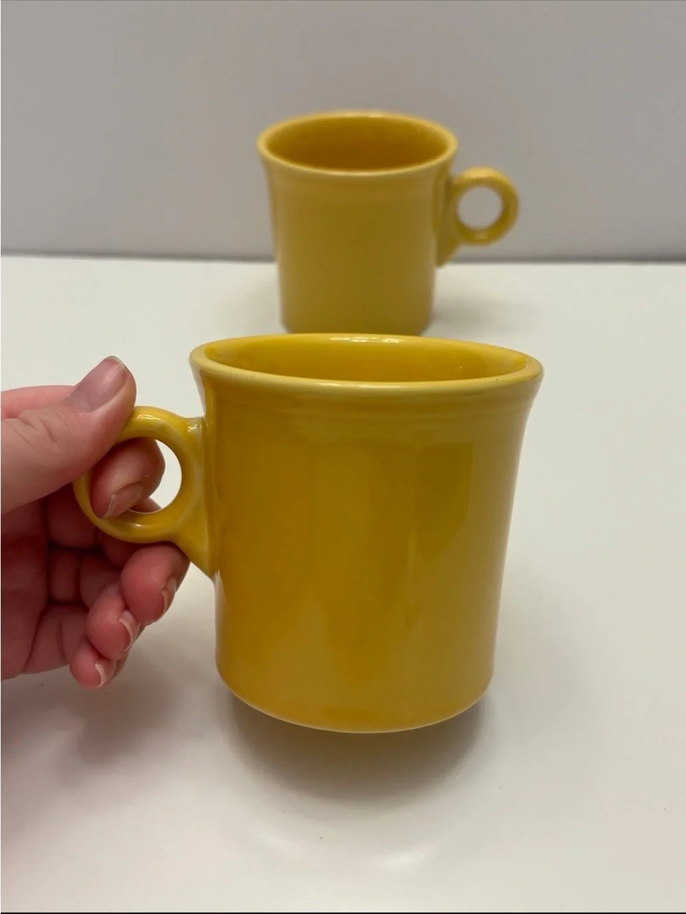 Set of Fiesta Homer Laughlin Fiesta Classic Ring Handle Mugs sunflower yellow